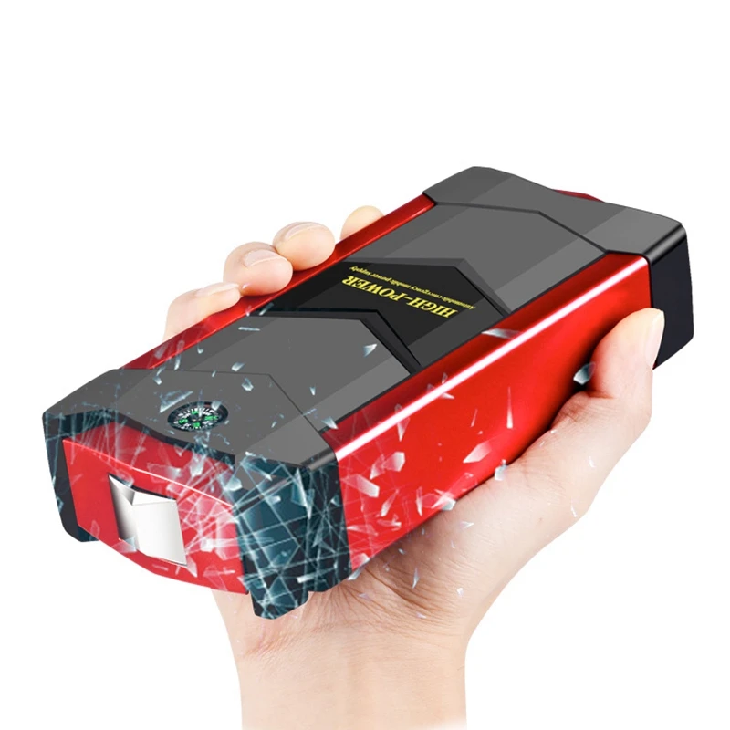 

Mobile Power 20000Mah Car Starter Booster 4 Usb Emergency Search Light Charger With Us Standard Plug Black & Red Plastic Dc12V