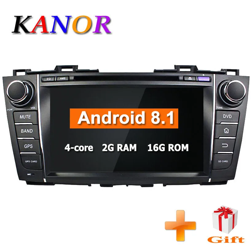 

KANOR 2 Din Android 8.1 Quad core RAM 2G 2din Car radio stereo For Mazda 5 Premacy 2009-2012 SWC Map BT Audio Double din car dvd