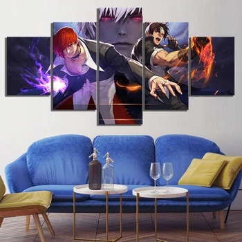 

5 Piece HD Cartoon Pictures The King of Fighter KOF Game Poster Paintings Canvas Art for Home Decor Wall Art
