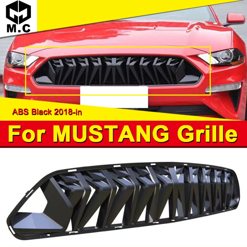 

For MUSTANG Grille grill Mesh ABS Gloss Black Fits For Ford MUSTANG Front Bumper Kidney 1:1 Replacement Racing Grills 2018-in