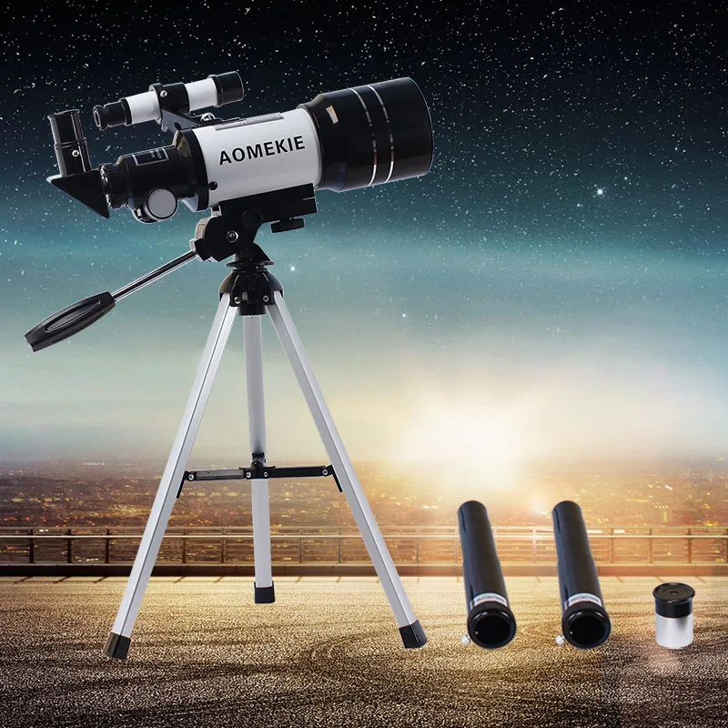 AOMEKIE f30070m Beginner Astronomical Telescope with Tripod Finderscope Terrestrial Space
