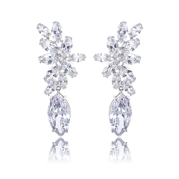 

Free Shipping Alibaba Jewelry Fashion Drop Zircon Earrings Simple Style Fashion Earring Fashion Fake Gold Earrings GLE0537