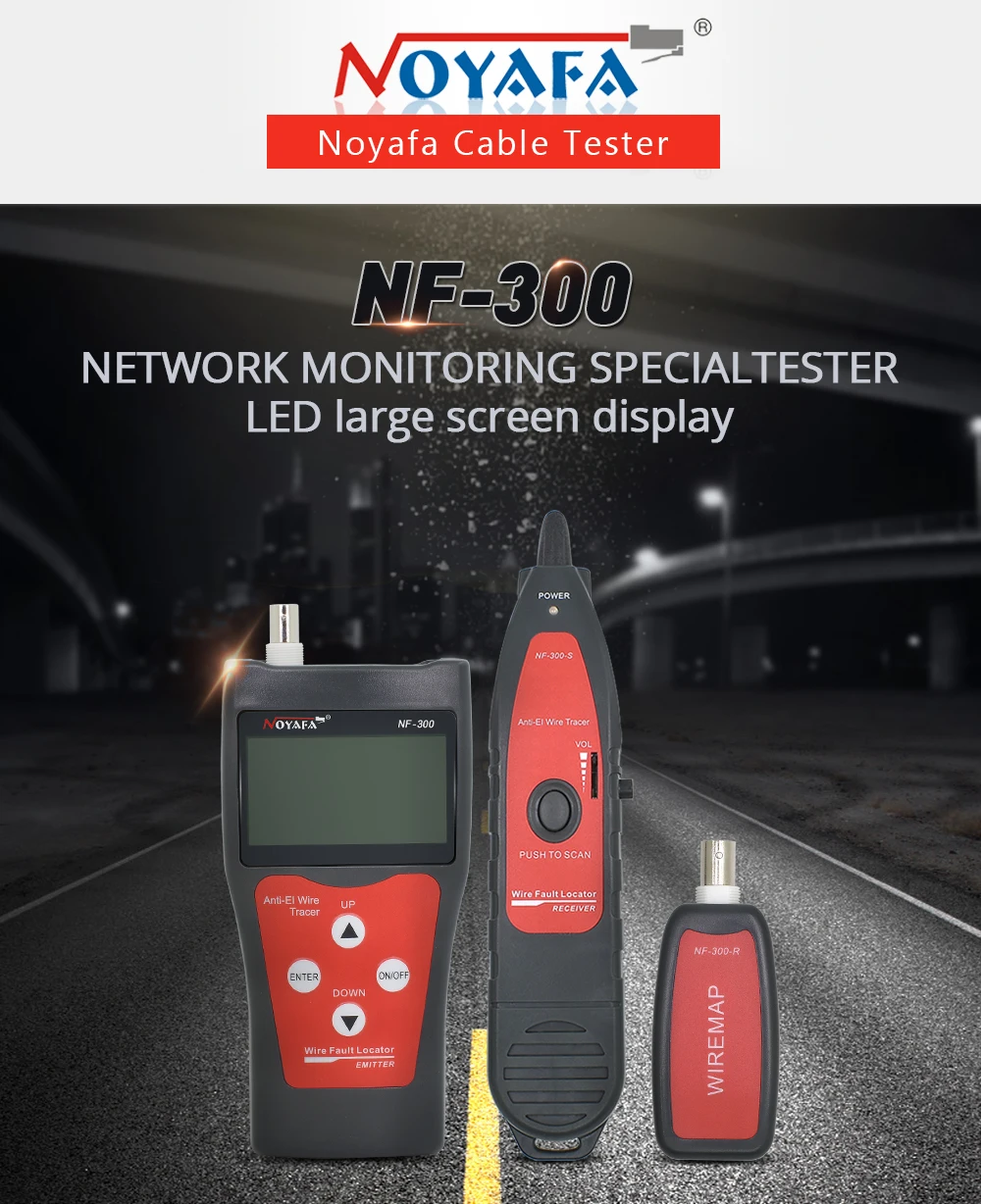 Noyafa NF-300 Кабельный тестер RJ45 RJ11 BNC USB телефонная сеть Lan провод трекер линии Tracer анти-помех тон набор с функцией поиска