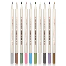 10 цветов металлическая маркерная ручка мягкая Кисть художественная маркерная ручка каллиграфия ручка для Diy Скрапбукинг самодельные канцелярские принадлежности Школьные принадлежности