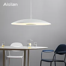 Aisilan nórdicos arte colgante LED lámpara estilo moderno de metal de vidrio esmerilado para salón dormitorio pasillo comedor 15W 24W