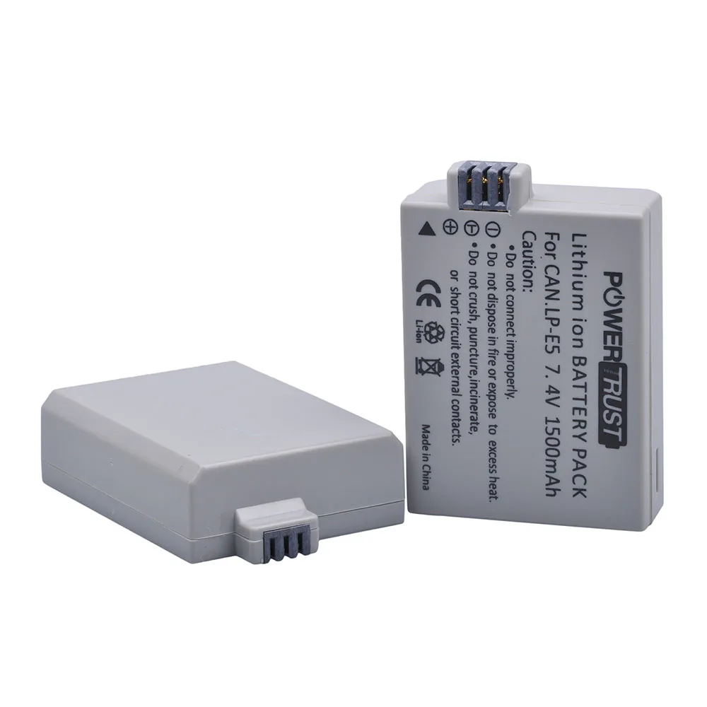 PowerTrust 1500mAh LP E5 LP E5 LPE5 Battery for Canon EOS Rebel XS