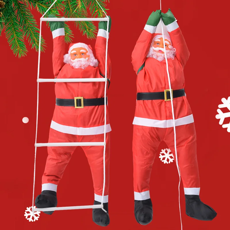 1 шт. 60 см скалолазание кулон в виде куклы Санта-Клауса украшение дома подарок Рождественская елка подвесные детские игрушки праздник