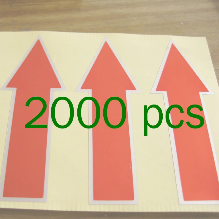 2000 шт. 8,5x3 см Красная стрела, прочный материал для домашних животных, самоклеющаяся этикетка, код товара GU18 - Цвет: 1 pack