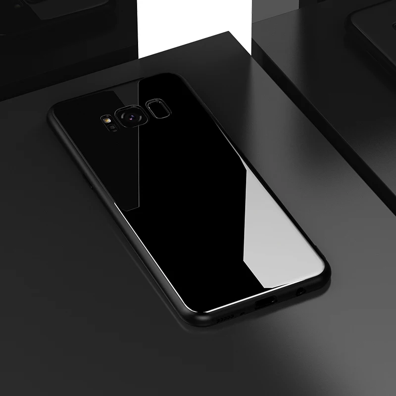Роскошный защитный Магнитный чехол из закаленного стекла для samsung S10 S10e S8 S9 Plus Note 10 9 8 металлический держатель для кольца чехол для телефона s - Цвет: Black