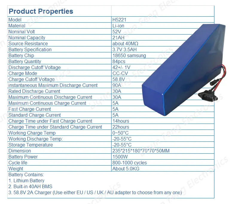 Бесплатный Таможенный налог 14S6P 1500W 52V 21AH треугольная батарея 51,8 V электрический велосипед батарея с бесплатной сумкой ИСПОЛЬЗОВАТЬ samsung 3500MAH сотовый