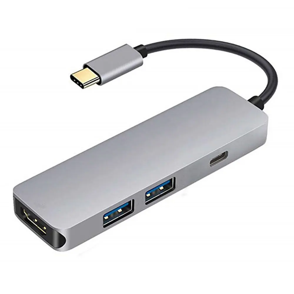 

USB C Hub,Leadzoe 4 in 1 Type C Hub Splitter With Type C 3.1 Charging Port and 4K HDMI Port and 2 Port USB 3.0 Hub Adapter