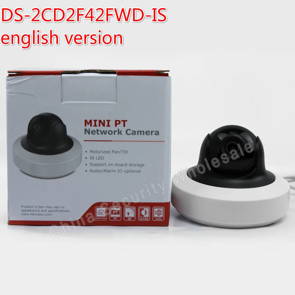  Free shipping in stock Wholesale English Version IP Camera 4MP WDR Mini PTZ Network Camera DS-2CD2F42FWD-IS 
