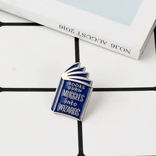 Синие эмалированные броши булавки для книг Модная книга с