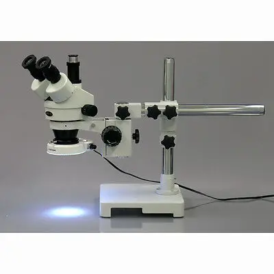 AmScope 3.5X 90X Тринокулярный зум стерео микроскоп w Boom Stand + 80 светильник|stereo microscope|zoom
