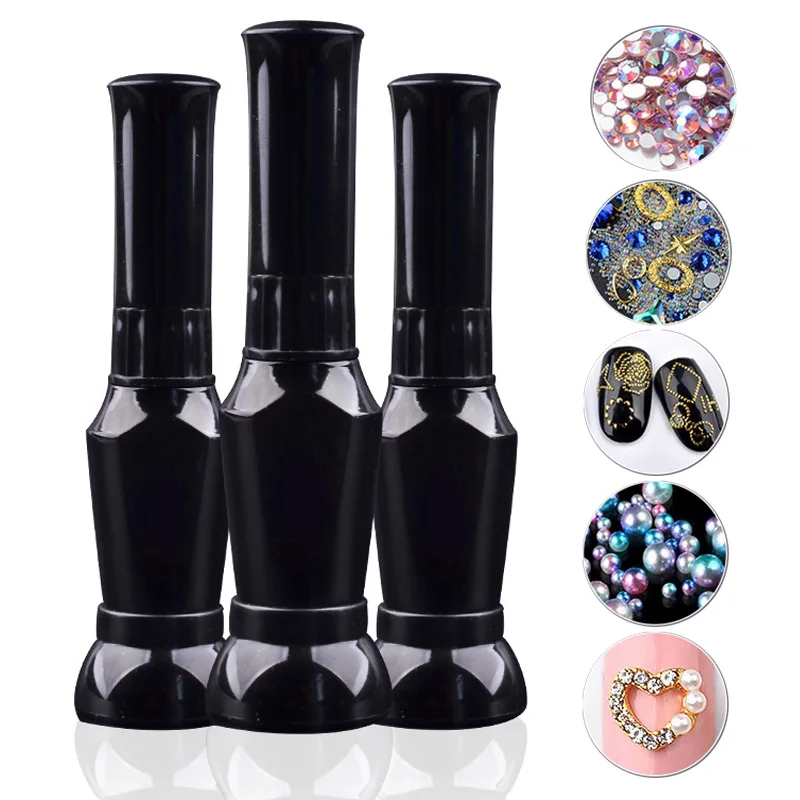 

12ml Nail Rhinestones Glue UV Acrylic Glue for False Nail Art DIY Decoration Adhesive Tip Point Drill Gel with Brush Needle Tool