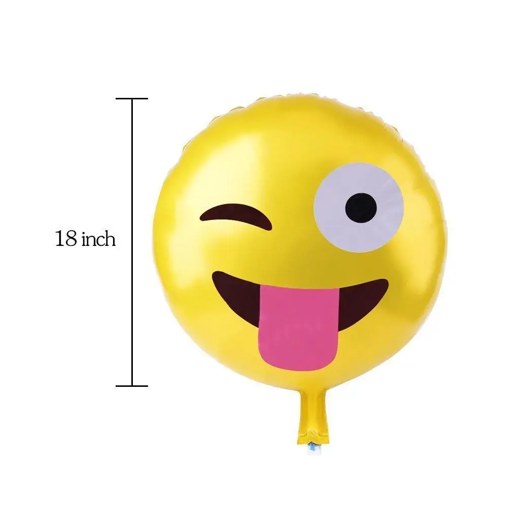 45 Cm Emoji Foil Balon Ulang Tahun Pernikahan Dekorasi Balon Tiup