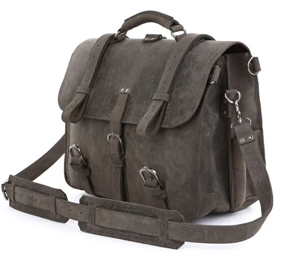 

Rare Crazy Horse Leather Men's Military Dispatch Travel bag Huge 16.5" # 7072J