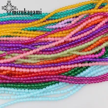 Cuentas de vidrio de cristal de 4mm, 6mm y 8mm, bolas redondas de Color caramelo para DIY, accesorios para fabricación de joyas