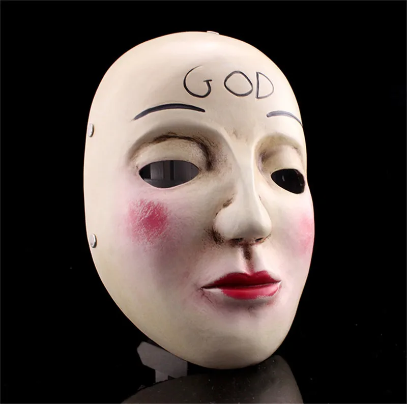 Movie The Purge Resin Anonymous Masks Halloween Scary Horror Party Full Face Smile Mask Carnival Costume Free Shipping FA102 (3)