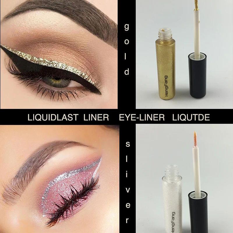 Nastro occhio linerliquide glitter oro fodera Lucido Long Lasting Eye