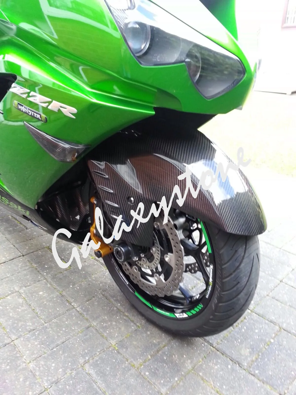 Переднее крыло из 1400 углеродного волокна для Kawasaki ZZR 2006/ZX 14R 100% 2015|Накладки и