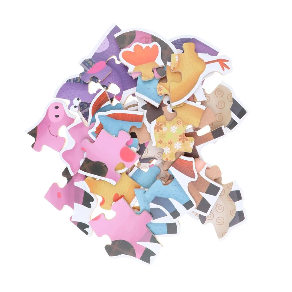 6 шт. бумажный пазл животные цвет форма для раннего развития игрушечные лошадки подарок на день рождения для детей малышей