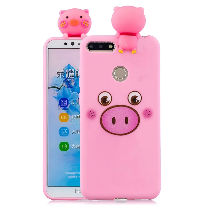 Мягкий Силиконовый ТПУ чехол с милым 3d рисунком для Huawei Honor 7A 7C Pro 7S 8X 8C 8A 8 9 10 Lite P Smart