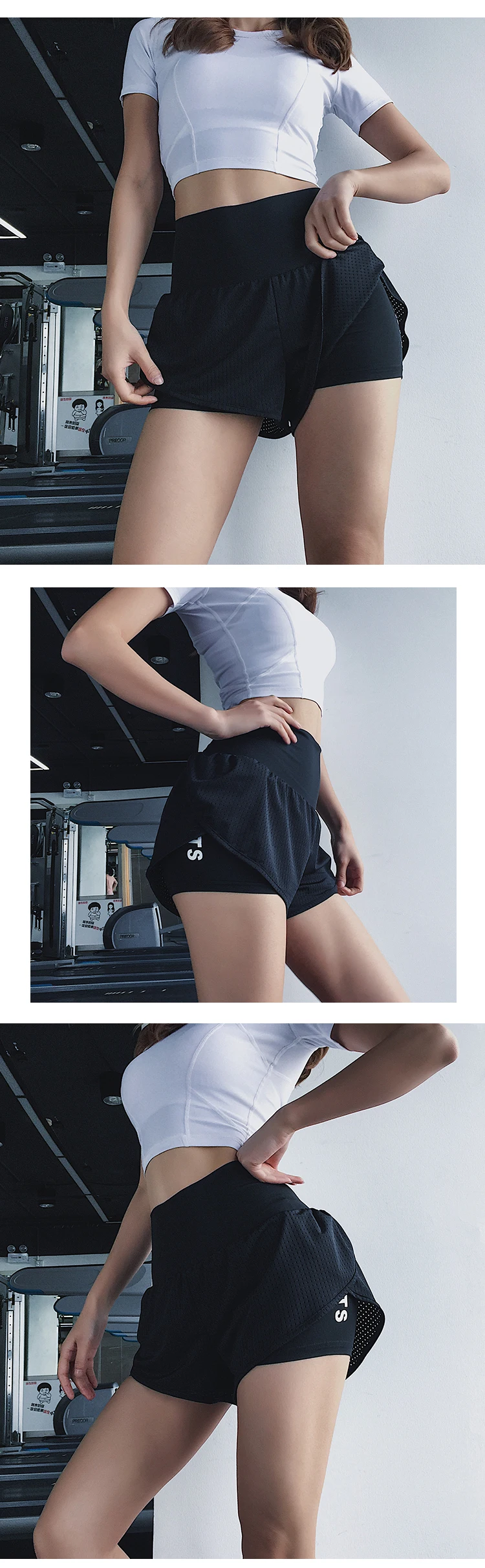 Sexy Women's Sports High Waist Shorts Athletic Gym Workout Fitness Leggings Breathable exercise Yoga shorts for ladies