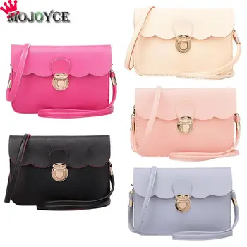 

Fashion Women Crossbody Bag Simple PU Leather Pure Small Square Shoulder Bags Girls Casual Mini Phone Wallet Messenger Bags