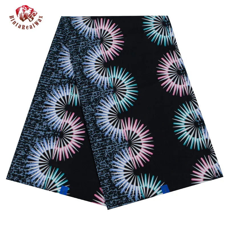 Модная африканская восковая ткань с принтом Новая мягкая хлопковая ткань темно-розовая и желтая ткань Анкара Африканский батик ткань 40fs1339