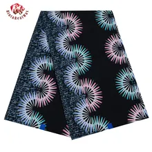 Модная африканская восковая ткань с принтом Новая мягкая хлопковая ткань темно-розовая и желтая ткань Анкара Африканский батик ткань 40fs1339