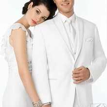 Популярный смокинг цвета слоновой кости куртка, на заказ одна пуговица слоновой кости шаль лацкан куртка слоновой кости и черные брюки, портной сделанный Свадебный костюм цвета слоновой кости