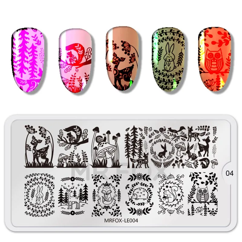 

6.5*12.5CM Nail Stamping Template Cute Animal Pattern Rectangle Image Plate Stamping Polish Needed
