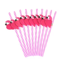 50 шт./компл. 3D Фламинго Украшенные многоразовые Пластик соломинки для День рождения Свадьба Детская душа празднование бассейн вечерние украшения