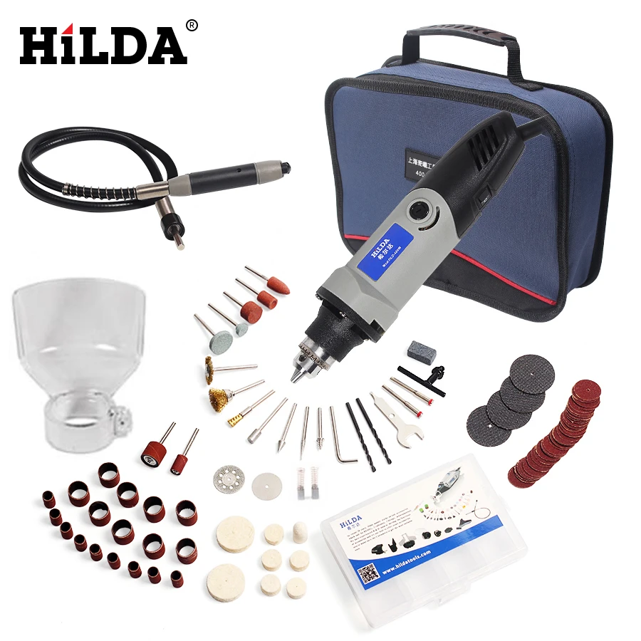 HILDA 220 В 400 Вт Dremel стильная Мини электрическая дрель аксессуары шлифовальный патрон с переменной скоростью роторный сверлильный станок электроинструменты