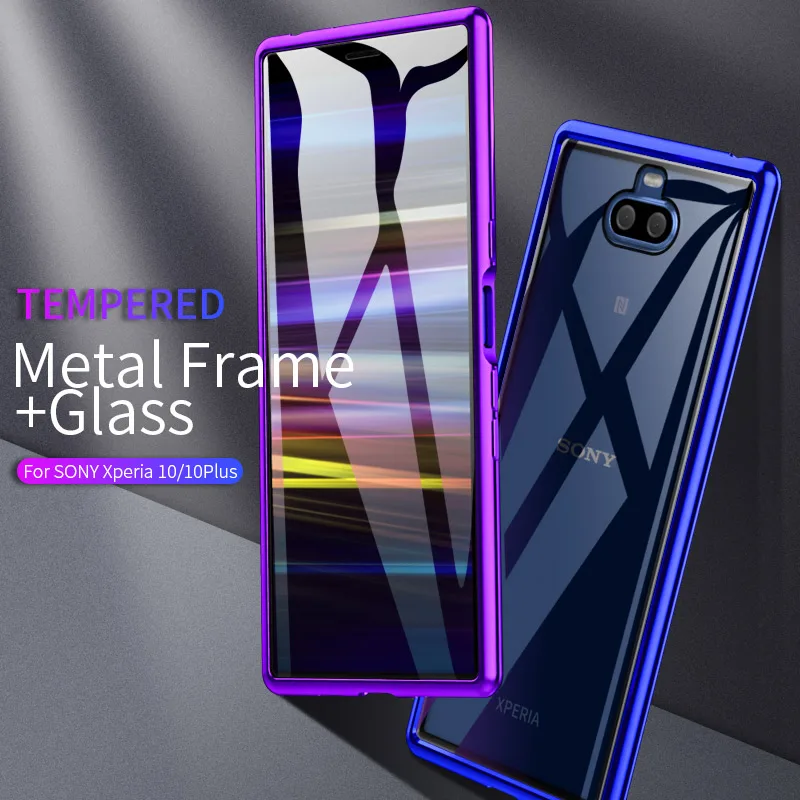 Металлические чехлы для телефонов Sony Xperia 10 Plus роскошный металлический