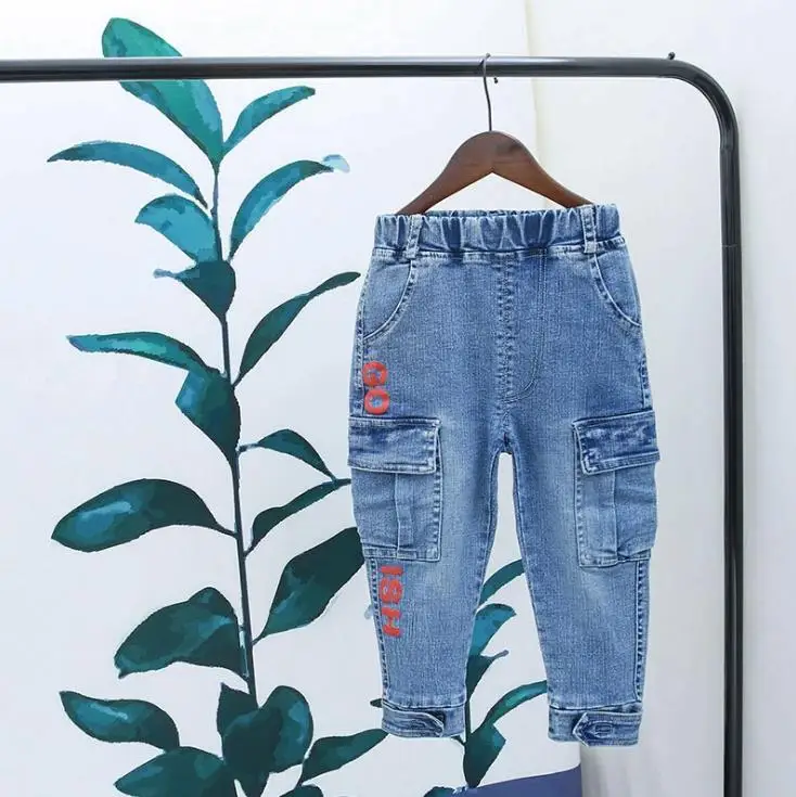 Джинсовые комбинезоны для мальчиков весна г. Новые весенне-осенние детские модные джинсы Детская весенняя одежда для детей от 2 до 7 лет