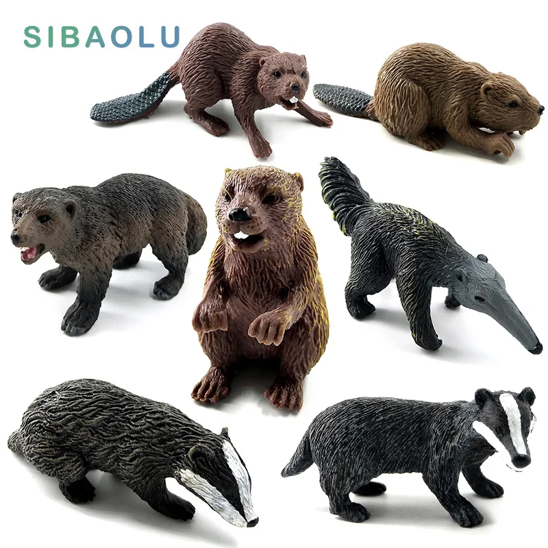 Имитация барсука Росомаха Anteater Beaver Bear фигурка животного домашний декор миниатюрное украшение для сада в виде Феи аксессуары