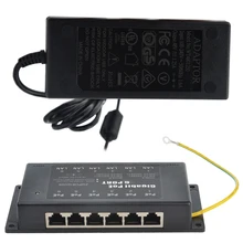 Настенное крепление 6 портов гигабитная мощность по Ethernet PoE инжектор GPOE-6-48v60w мощность ip-камера