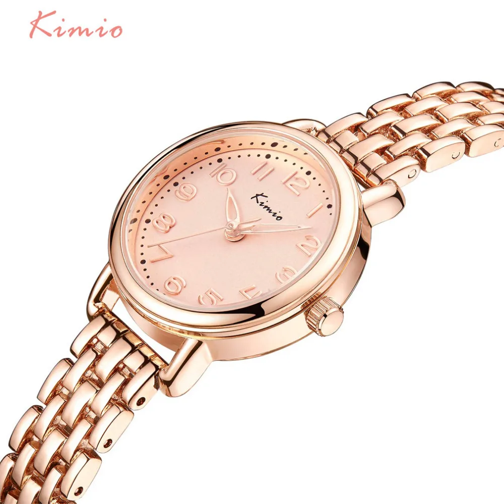 

KIMIO Women Quartz Wristwatches Chain Cloc Kreloj 3 Pointer Circular Round Shape Silver FREE Watch Box Repair Tool Watch Battery