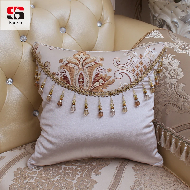 

Sookie Square European Style Cushion Cover Luxury Decorative Cotton Linen Throw Pillowcases Sofa Floral Print Home Decor