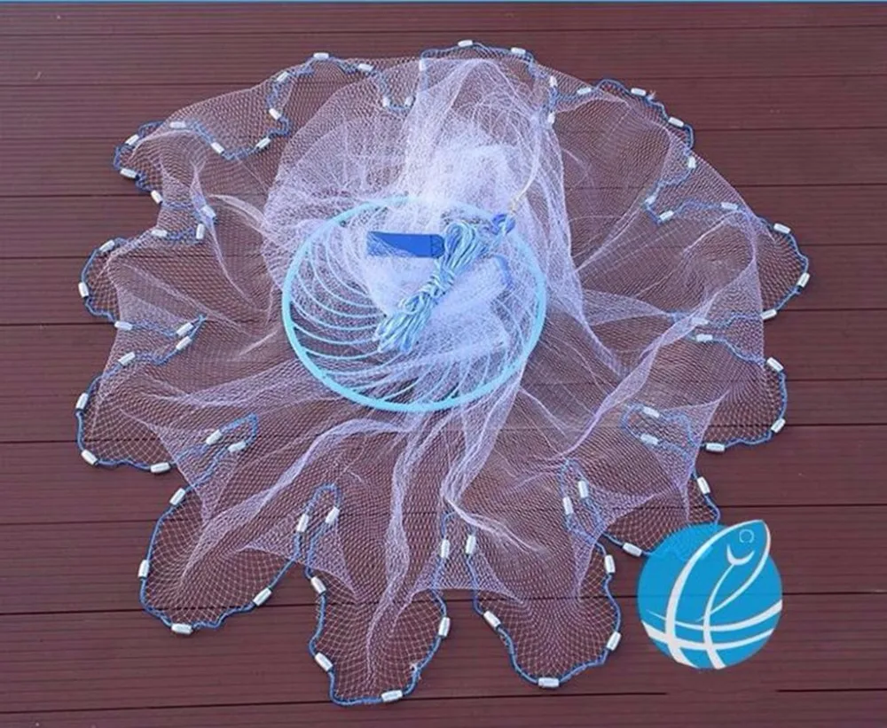 Monofilame Cast Net 3M 7.2M Easy throw American Style frisbee Fishing