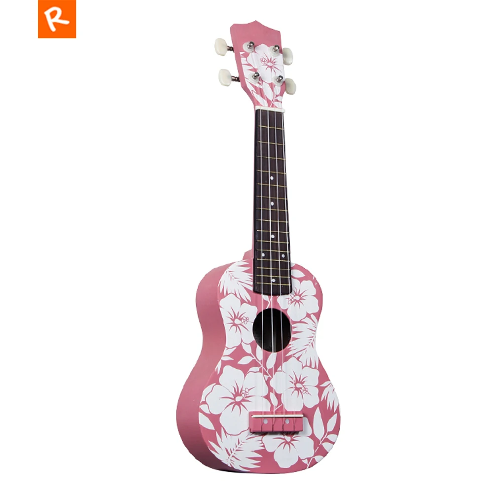 

21 inch Ukulele Soprano Colorful Cartoon Flower Hawaii Guitar Ukulele 4 string Mini Guitar for Kid Gifts UK2150