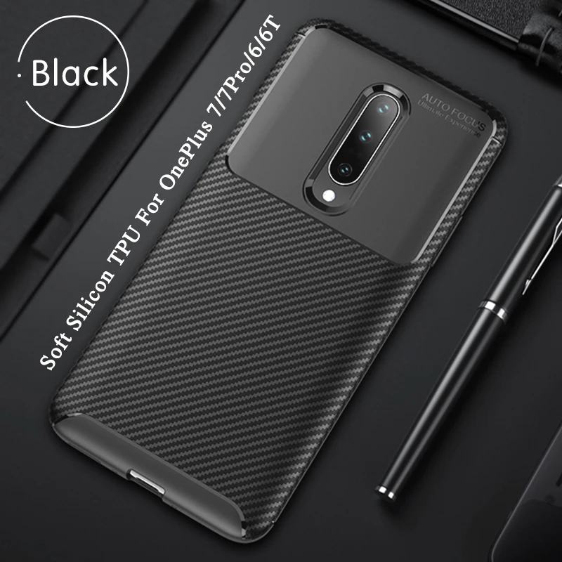 

Carbon Fiber Protective Case For OnePlus 7/7 Pro/6/6T Silicon Soft Case TPU Cover Shockproof Back Cover For Oneplus 7 Phone Case