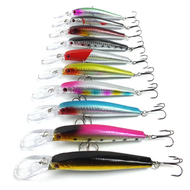  10PCS/LOT Fishing lure Deep swim hard bait fish 12.5CM 14G artificial baits minnow fishing wobbler 