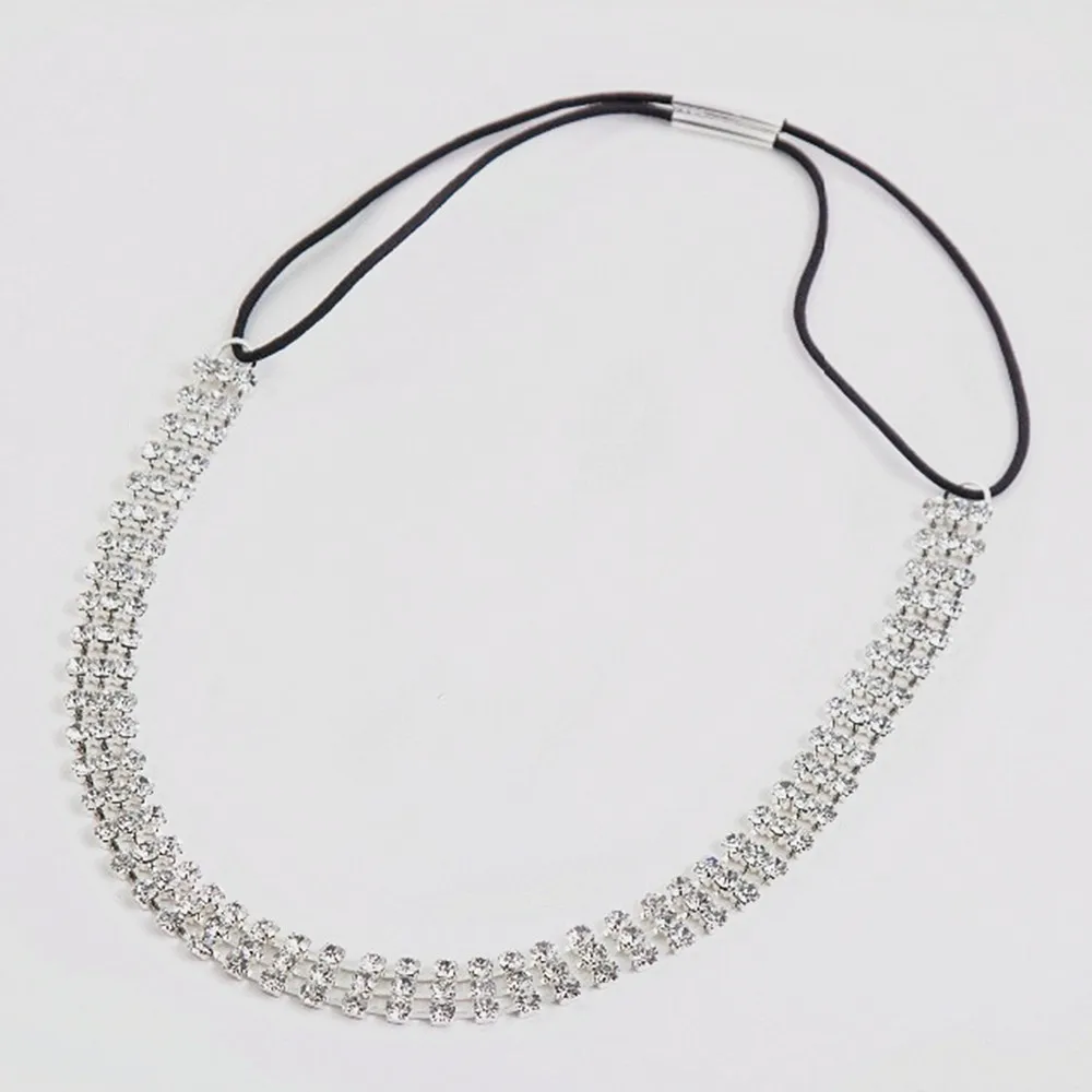 2016 New Fashion Lady Elastic Crystal Fashion Metal Rhinestone Head