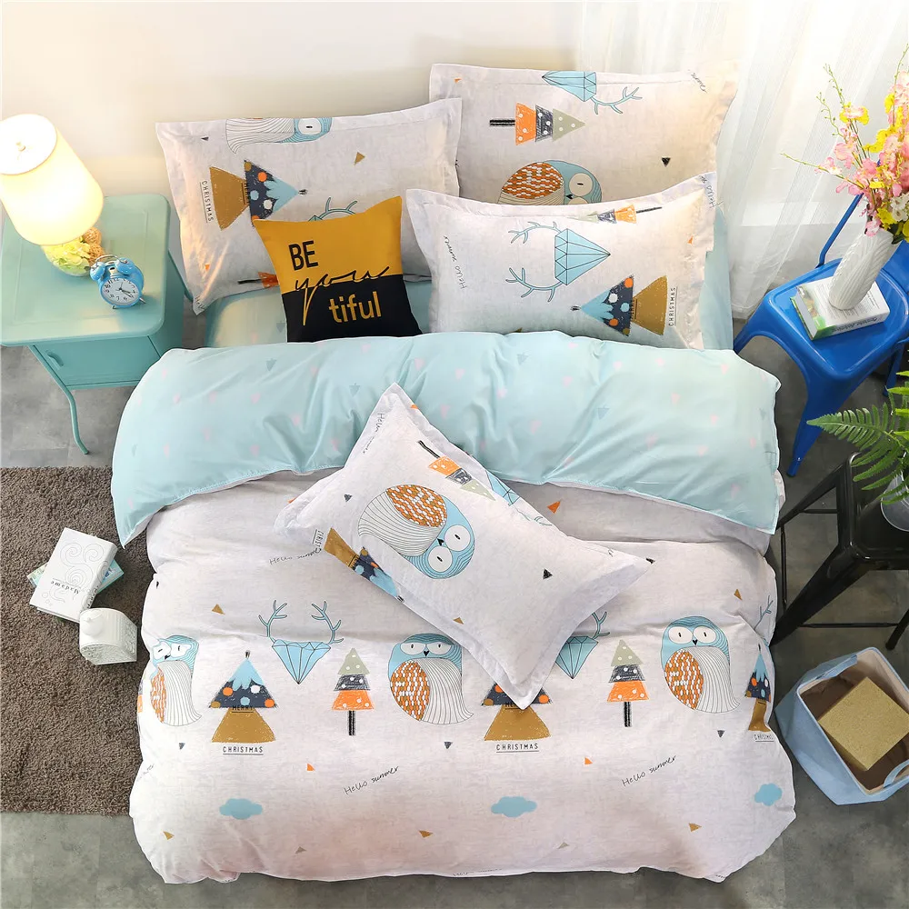 Waliicorners Nordic simplicity style geonetric pattern Duvet Cover sheets Bedding Set King queen full twin size Cute Girls bedclothes 6 378A0504