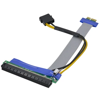 

Super Softly pcie PCI E PCI-E Express 1X to 16X Riser Card Extender Ribbon Converter Extension Cable With Molex Power Adapter