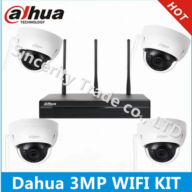 original Dahua 3MP dome camera Wi Fi Kit 4channel Wifi NVR4104HS W S2