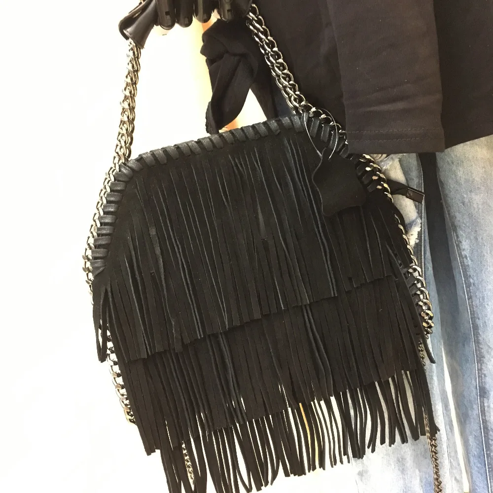 2016 Fall new suede fringed handbag European and American fashion shoulder Messenger bag Ms pu leather
